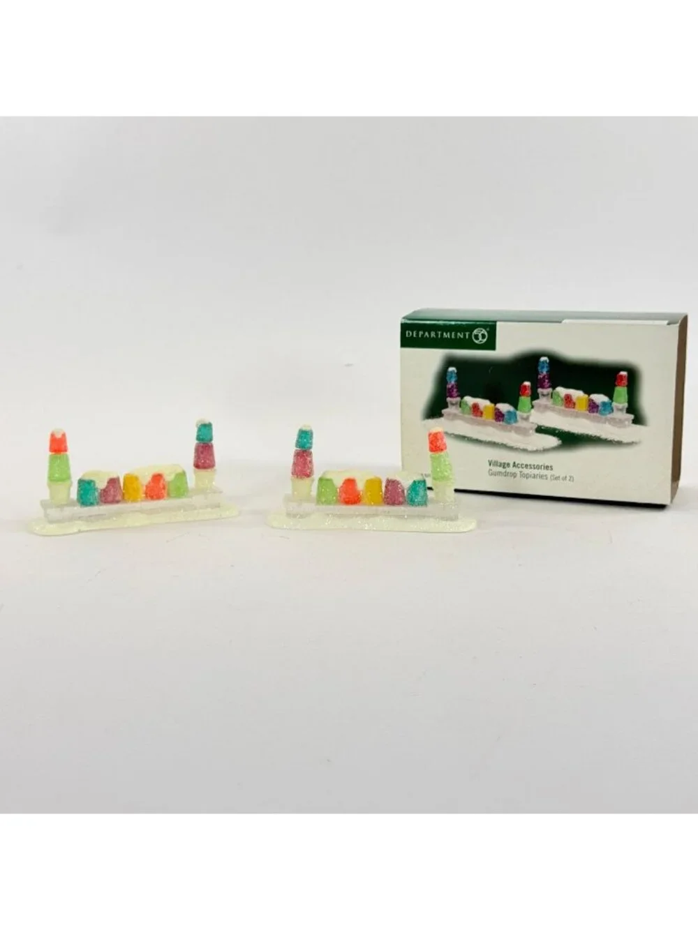Vintage 2004 Dept 56 North Pole Gumdrop Topiaries 53195 in Box